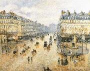 Camille Pissarro Theater Square, the French rain oil on canvas